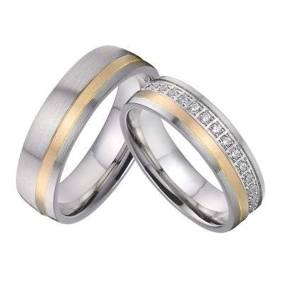 China Classic & 2019 Designer Custom Gold Jewelry Dubai Wedding Rings Romantic Gold Couples Eternity Rings For Men And Women for sale