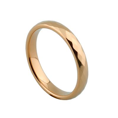 China Classic & Romantic Comfort Fit 18k Multifaceted Rose Gold Filled Jewelry Accessories Women Rings 100% Tungsten Carbide Rings For Women for sale