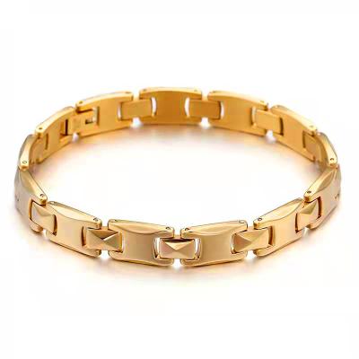 China CLASSIC Custom 18k Gold Plated Titanium Stainless Steel Bangle Bracelets Women Men Pulsera Jewelry Love Couples Charm Bracelets for sale