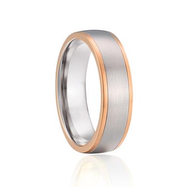 China Latest CLASSIC Wholesale Rose Gold Plated Fashion Jewelry Mens Stainless Steel Ring For Male Men's Wedding Rings anillos Para hombre for sale