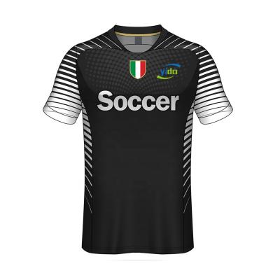 China Shirts & 2022 New Design Custom Sublimation Principal Soccer Jersey Black Quick Dry Italy Soccer Wear for sale