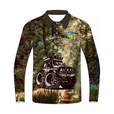 China China Factory OEM Anti-UV Long Sleeve Polo Custom Printed Four Wheel Drive Anti-UV Shirt For Camping for sale