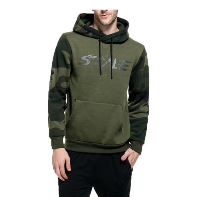 China Anti-wrinkle Autumn Winter Shear Cotton Thermal Hoodies Men's Long Sleeve Camouflage Pullover Hoodie for sale