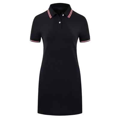 China Wholesale Quick Dry Logo Tennis Wear Short Sleeved Dress Custom Made Summer Plain Golf Tennis Sport Fashion Women Tennis Dress With Polo Collar for sale