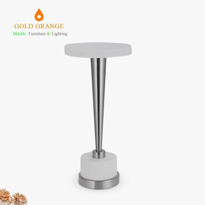 China New Design Convertible Side Tables For Bed Room Metal Furniture Modern Marble Silver Low Tea Table For Living Room for sale