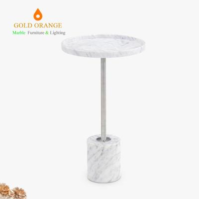 China 2021 Convertible Side Table Marble Cube Accent Table Nature Stone Module Luxury Round White Marble End Table for sale