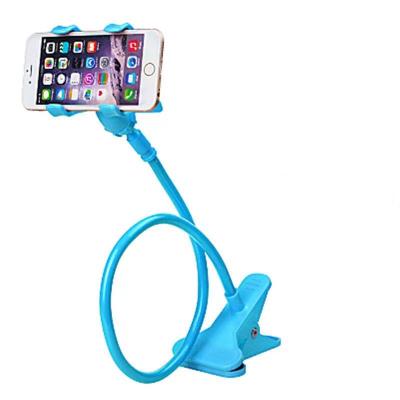 China Adjustable Multifunctional Plastic Mobile Phone Stand Goose-Neck Clamp Jaw Phone Holder On Desk Bed Desk Lazy Bracket for sale