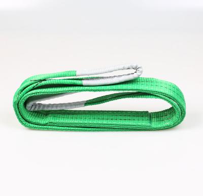 China EN Standard 2 Ton Eye & Eye Polyester Lifting Strap Web Sling Flat for sale