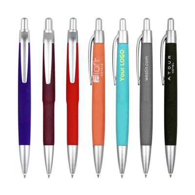 China Promotional Pen Promotional plastic cheap full color rubber printing ballpoint pen with custom logo for sale