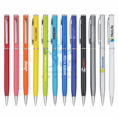 China Promotional Pen Wholesale Best Hot Sale Worldshare Retractable Smooth multi Color Metal Ballpoint pen promotion Ball Pen with logo for sale