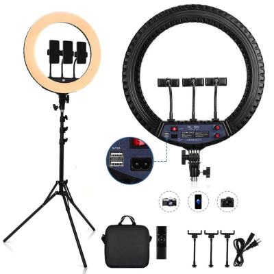 China YouTube/Visual/Live/Makeup/Photography/Inch 55W Dimmable Selfie Ringlight, Tik Tok 18 Live Studio Makeup Photography Ring Light 3000-6000K Camera With Remote for sale