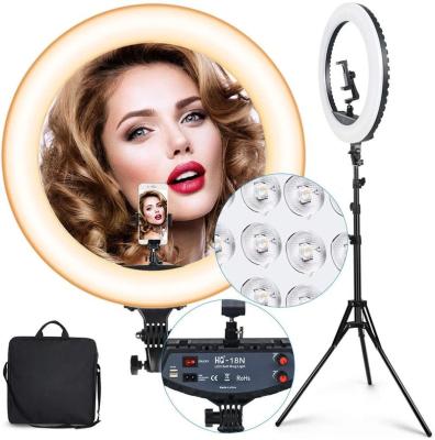 China LED Ring Light, YouTube Camera/Visual/Live/Makeup/Photography/Tik Tok Photo Phone Studio 18 Inch Dimmable Photography 55W Soft Lamp with Remote for Visual Makeup for sale