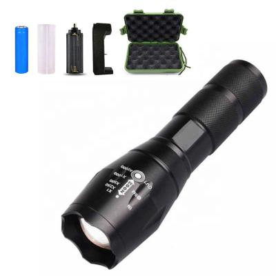 China Camping Hiking Hunting Fishing Emergency Self Defense T6 Zoomable Most Powerful Tactical AAA 18650 LED Torch 1000 Lumens Aluminum Waterproof Background Flashlight for sale