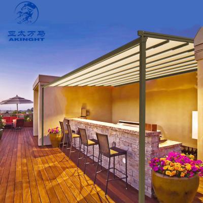 China Sun And Rain Shade Electric Garden Parasol PVC Pergola for sale