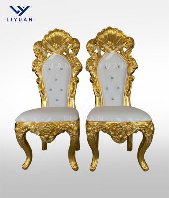 China Wholesale Monoblock LIYUAN Rental Gold Child Throne Mini Chairs Without Arms For White Children And Silver Baby Throne Chair For Wedding Party for sale