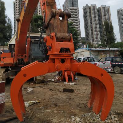 China Construction worksÂ   OEM Excavator Rotary Log / Wood Grapple for sale