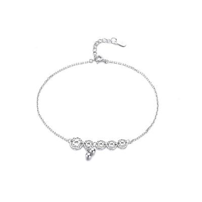 China Wholesale Retro S925 CLASSIC Sterling Silver Anklet for Women Ethnic Bell Anklet Chain Fashion Jewelry New European and American for sale