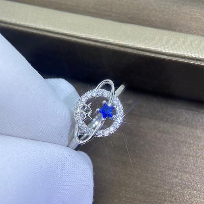 China 2022 New TRENDY S925 Sterling Silver Planet Pentagram Zirconia Diamond Rings for Women Wedding Jewelry Wholesale for sale