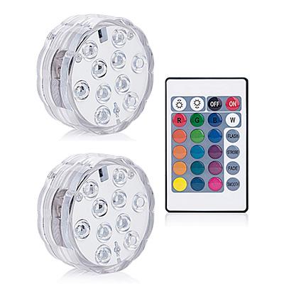 China Ip68 Water Proof Pool Lights 10 RGB Led Outdoor Party Decor Swimming Pool Light Remote Control Submersible Night Light Underwater Lamp for sale