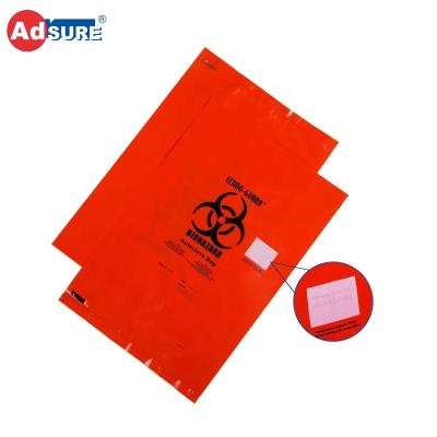 China Red Autoclavable Medication / Medicine Biohazard Bags / Medical Specimen Bags for sale