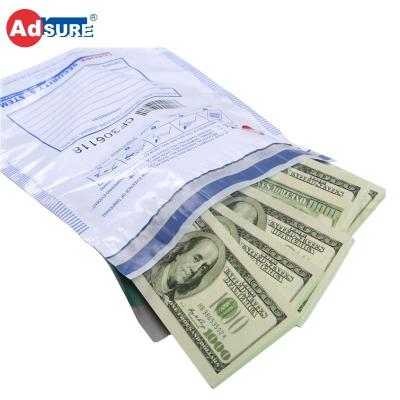 China Custom Plastic Bank Security Cash Bags Visible Cash Tamper Bag For Banks / Adsure ATM For Bank for sale