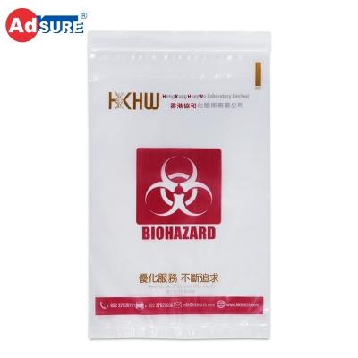 China Biohazard Degradable Biohazard Bag Security Bio Specimen Ziplock Bag With Biohazard Symbol Or Logo Customized for sale