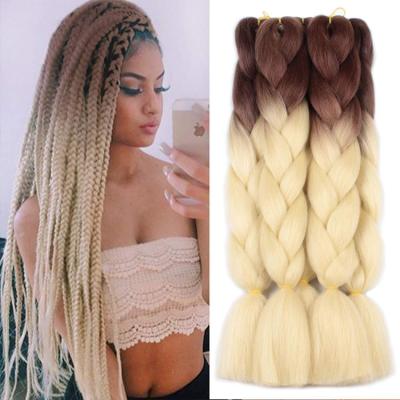 China Yaki Texture Synthetic Jumbo Braiding Straight Mixed Color African Hair Braids Hair Extensions Synthetic Jumbo Braids Hair For Kids and Women for sale