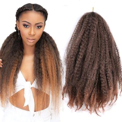 China Low Temperature Synthetic Fiber Marley Twist Hair Afro Curly Fiber Marley Twist Braid Hair Braiding Extensions for sale