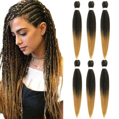 China Ombre Synthetic Jumbo Braiding Hair Pre Stretched Extensions For Braids Hairstyle Blonde for sale