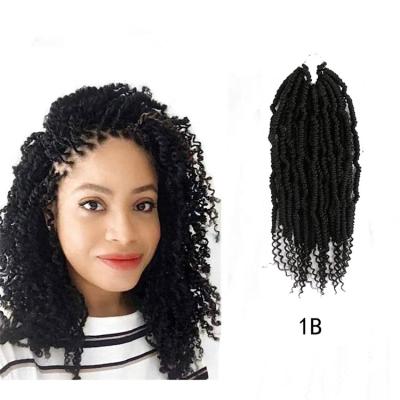 China Synthetic Hair Bomb Twist Crochet Hair With Curly Ends 14 Inches Bomb Spring Twist Crochet Hair Braids Short Pre-twisted Passion Twist Crochet for sale