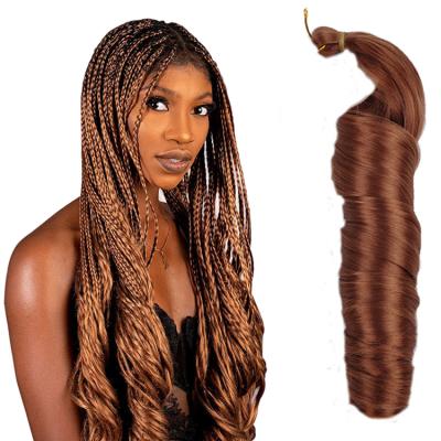 China High Temperature Fiber French Curl Extensions Silky Bundles Loose Wavy Synthetic Loose Wave Ombre Curly Braiding Hair Braiding Hair for sale