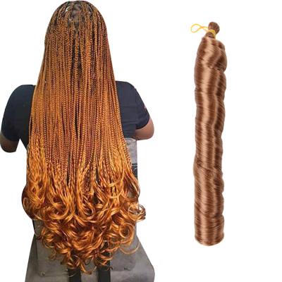 China High temperature fiber new 20 inch loose wave crochet bouncy synthetic braiding hair for women nature black hair extensions loose wave crochet hair for sale