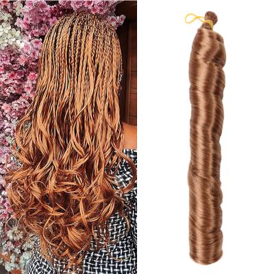 China High Temperature Fiber New 20 Inch Loose Wave Crochet Hair Synthetic Bouncy Braiding Hair For Women Nature Black Hair Extensions for sale