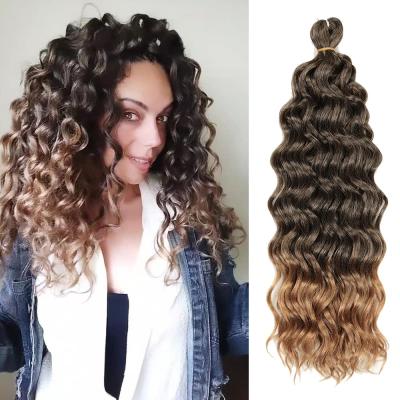 China Fiber Heat Wave Hair Braiding Extensions Crochet Ombre Synthetic Afro Braids Hair Water Wave Hawaiian Loop Braid For Women for sale