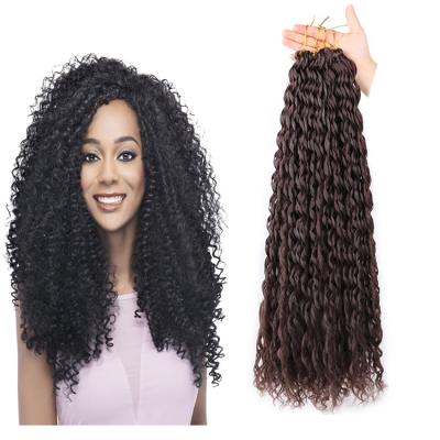 China High Temperature Fiber Curly Braids Loose Water Wave Braiding Hair Extensions Synthetic Natural Blonde Afro Curl Ombre Crochet Braids For White Women for sale