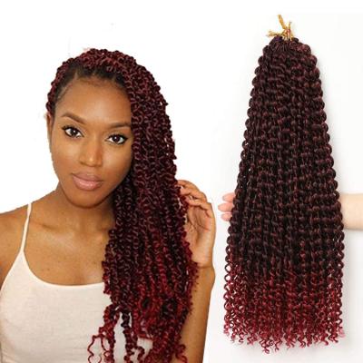 China Hot Sale Synthetic Bundles Bulk 27 Color Ombre Vendor 18Inch Extension Water Wave Crochet Passion Twist Braid Curly Bohemian Hair for sale