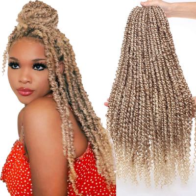 China 100% Fiber 18inch 80grams New Fashion High Quality Crochet Braid Hair Synthetic 100% Low Temperature Passion Pre Twisted Twist Crochet Hair For Women for sale