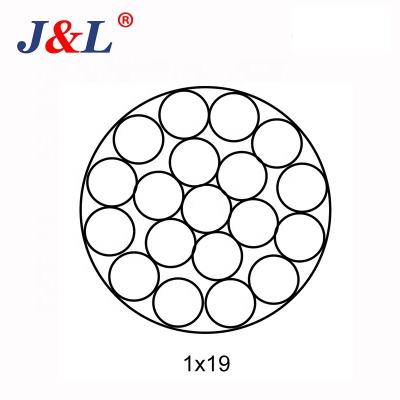 China Construction Juli 18mm Steel Wire Rope 1x19 Support Wire Rope Single Modulus 150GPa OEM ODM Factory for sale