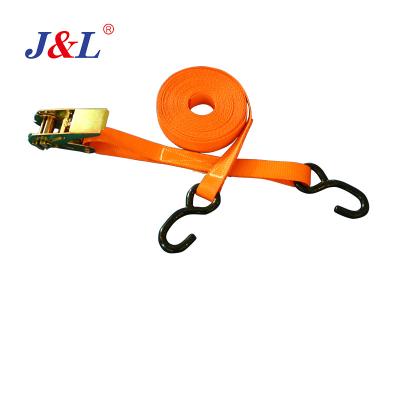 China Doing cargo lashing tie ratchet 0.8t-10T one 25mm-100mm and hook both sides ratchet tie down cargo belt for sale