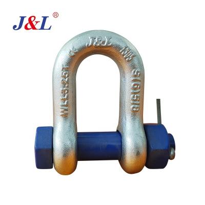 中国 Heavy industry julisling d shackle G2150 drop 35t shackle forged lifting type dee dee safety 販売のため