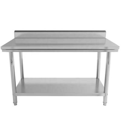 China Easily Assembled Stainless Steel Kitchen Table With Drain Panel Worktable Workbench For Hotel Hospital for sale