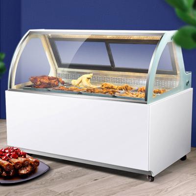 China Double-temperature Custom Commercial Chicken Fridge Glass Display Price for sale