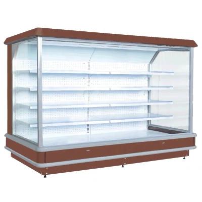 China Single-temperature Open Air Vegetable Juice Showcase Fruit Salad Counter Chiller Refrigerator for sale