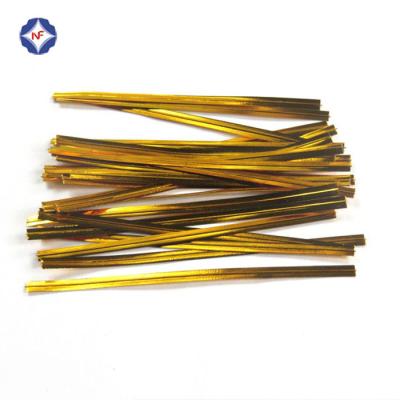 China 2017 hot sale gold color twist tie wire disposable for bread bag for sale