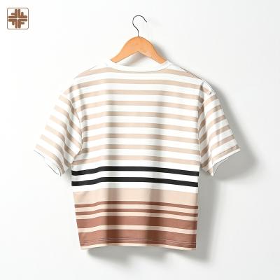 China 2022 OEM ODM Printing Breathable Striped T Shirt For Men Women Wholesale Striped T Shirt for sale