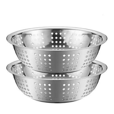 China Sustainable Hot sale Kitchen Vegetables Fruit Strainer Big Hole Basket washing colander bowl for sale