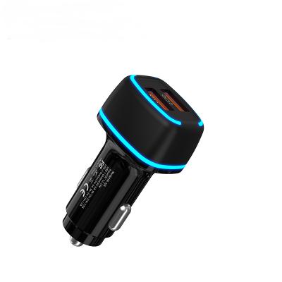 China Wholesale Car Charger 2 QC 3.0 Dual LED Display USB 36w 3.1A Qualcomm Smart Chip Car Charger 3.0 Port Portable Quick Left Car Charger for sale