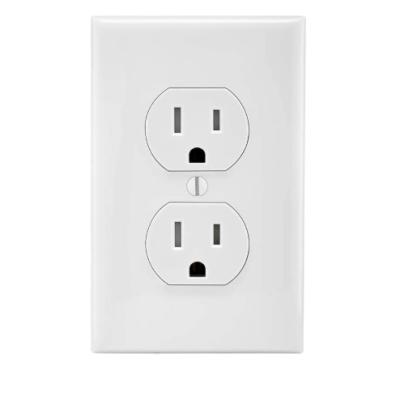 China Residential/General Purpose Type TR Duplex Receptacle, Tamper-Resistant, Self-Ground 15A 120V USA Plug Outlets, White, For USA & Canada for sale