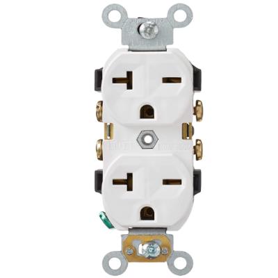 China Residential / General Purpose Type American 20Amp 250V Decorator Electrical Outlet, Non-Tamper-Resistant, Industrial Grade, US White for sale