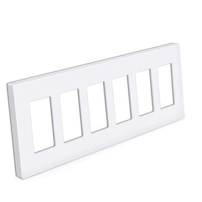 China Rectangle US 6 US Strip/DuplexF/Switch/Receptacle/GFCI Wallplate screwless decorum, standard size, PC material for sale